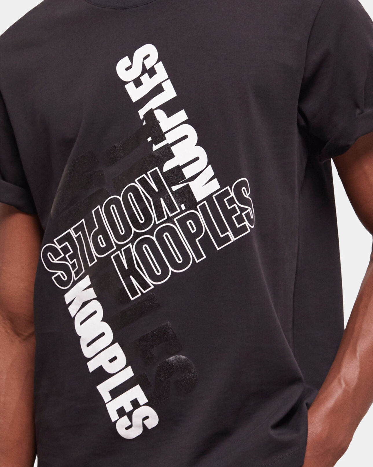 The Kooples HOMBRE BLACK / WHITE camiseta logotipo the kooples negra para hombre