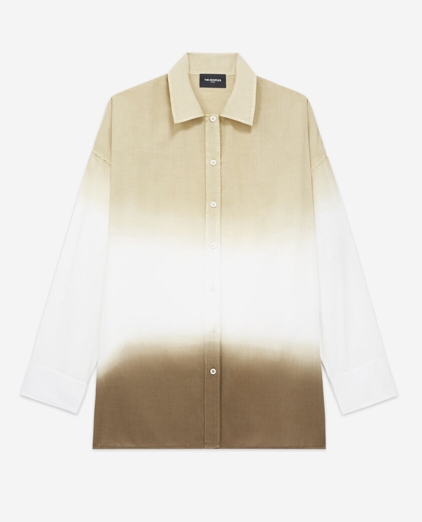 The Kooples F KAKI khaki tie-dye cotton shirt