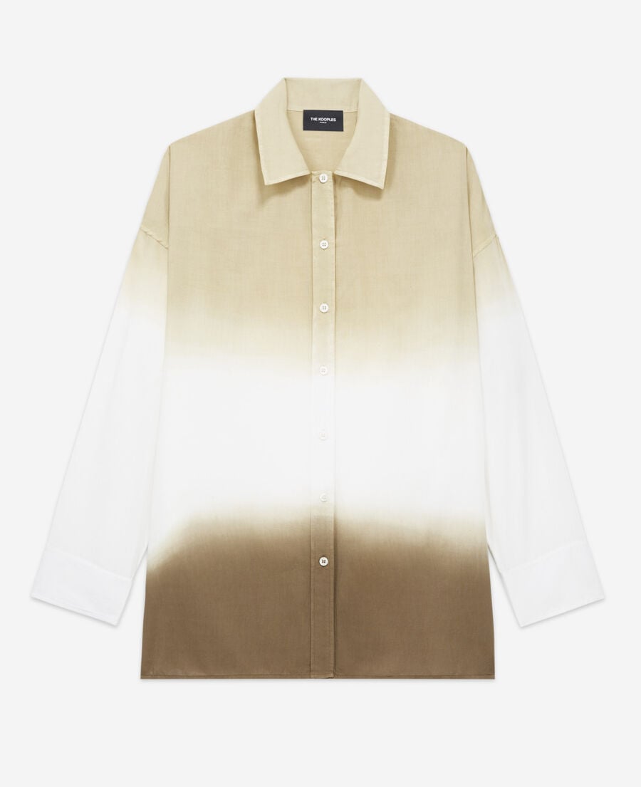 The Kooples F KAKI khaki tie-dye cotton shirt