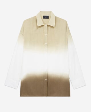 The Kooples F KAKI khaki tie-dye cotton shirt