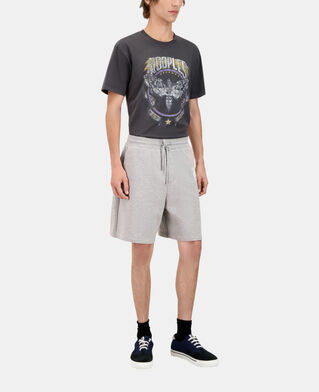 The Kooples MEN ARDOISE grey cotton shorts