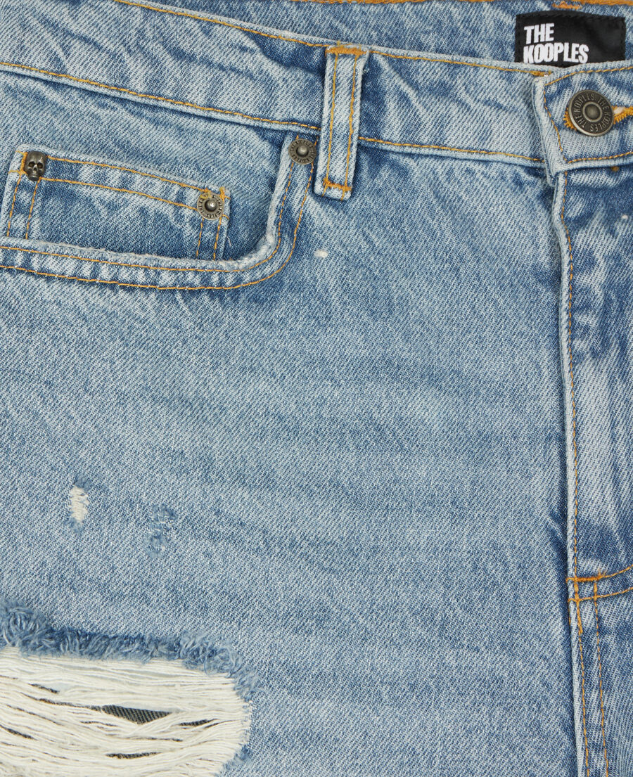 The Kooples WOMEN MEDIUM BLUE denim bermuda shorts