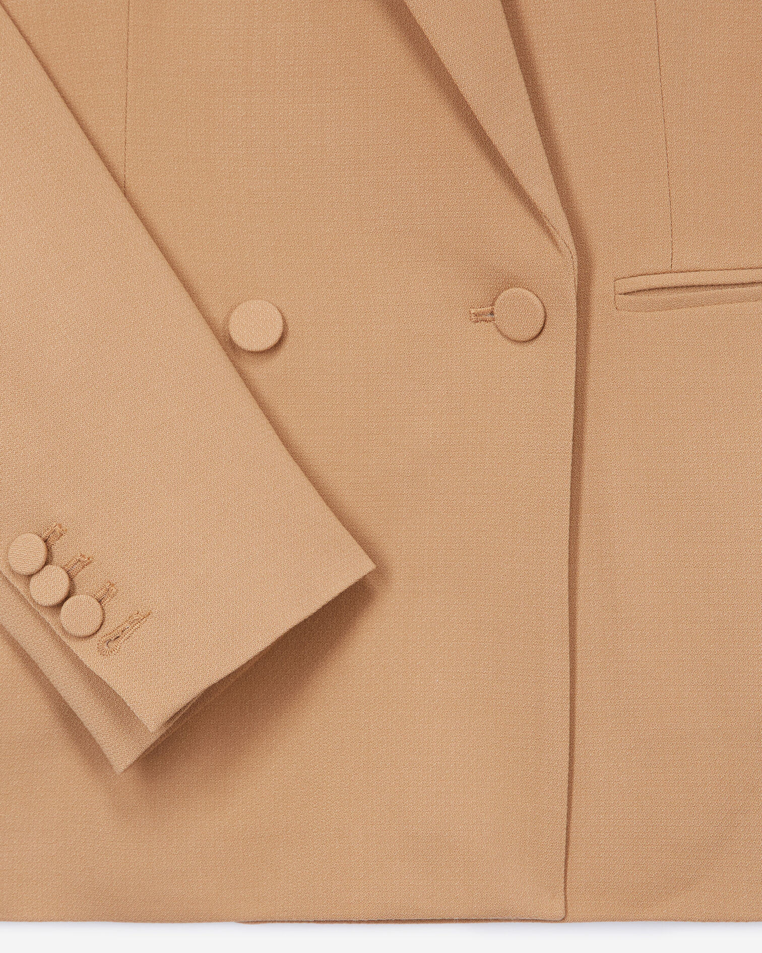 Veste laine camel coupe croisée, CAMEL, hi-res image number null