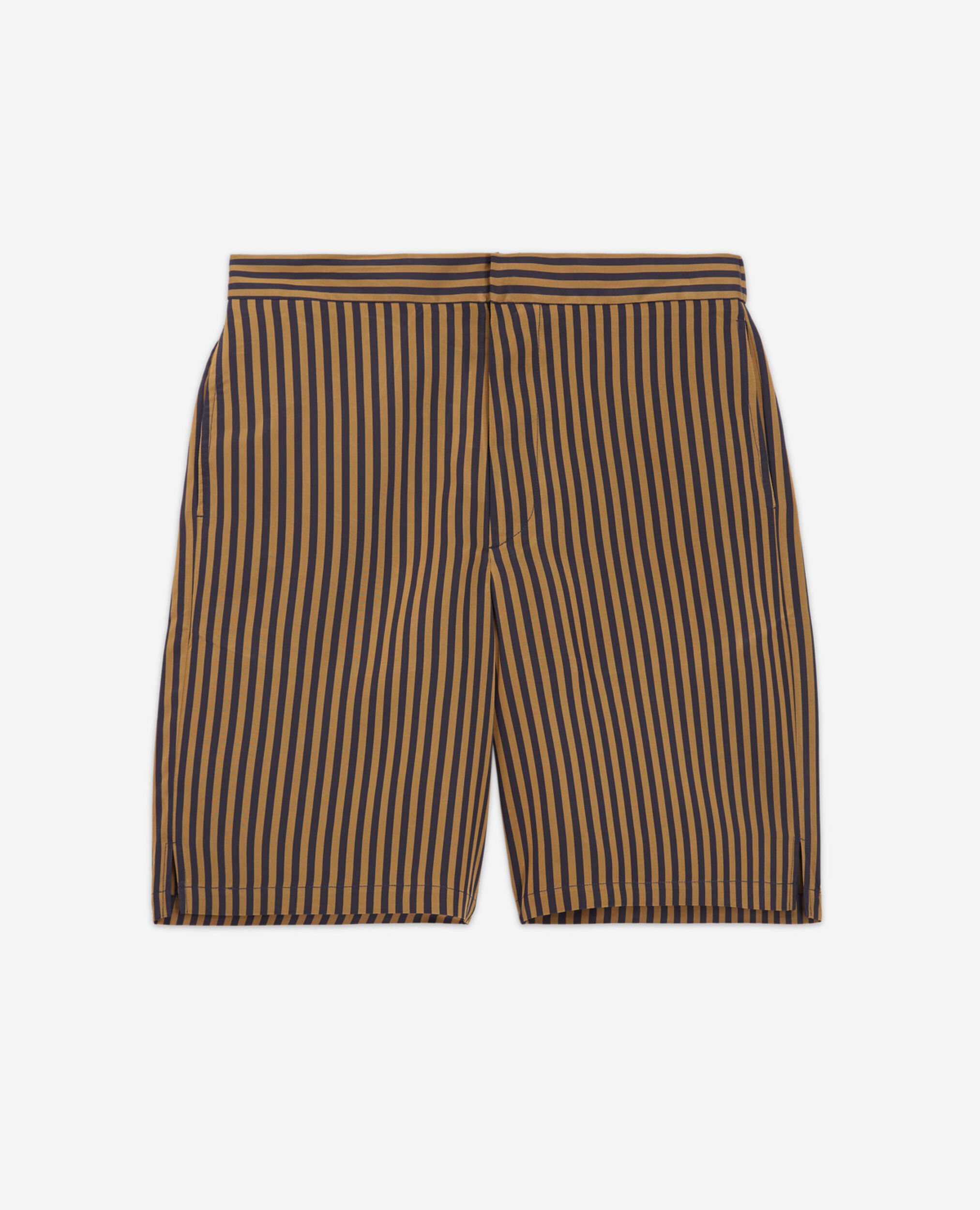 Flowing navy blue striped shorts, NAVY / BROWN, hi-res image number null