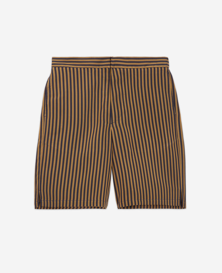flowing navy blue striped shorts