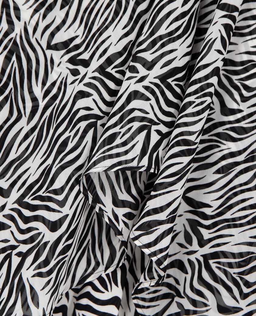 The Kooples WOMEN BLACK WHITE long zebra print skirt