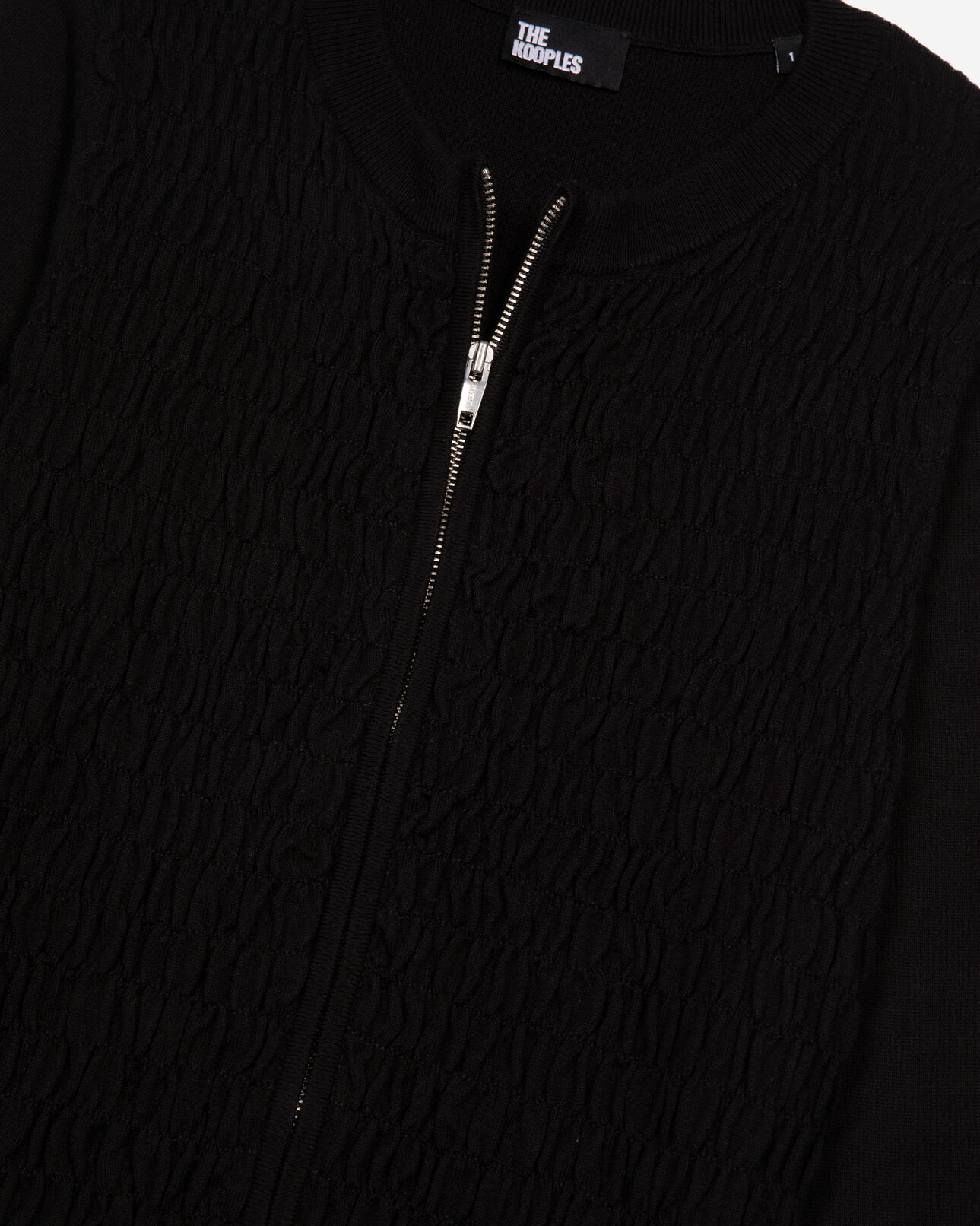 The Kooples MUJER BLACK cárdigan negro de algodón con cremallera