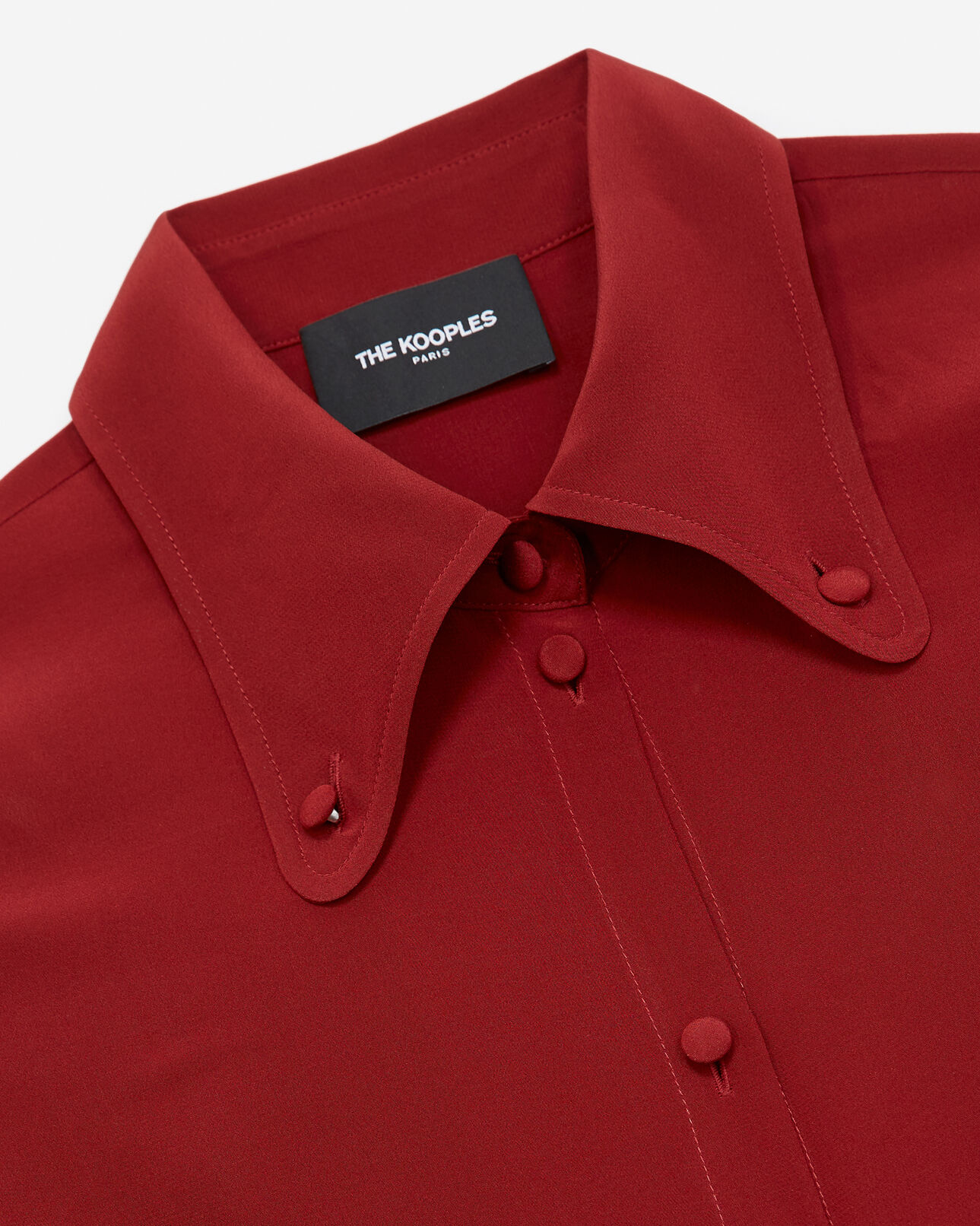 The Kooples WOMEN BURGUNDY burgundy silk shirt with buttoned collar
