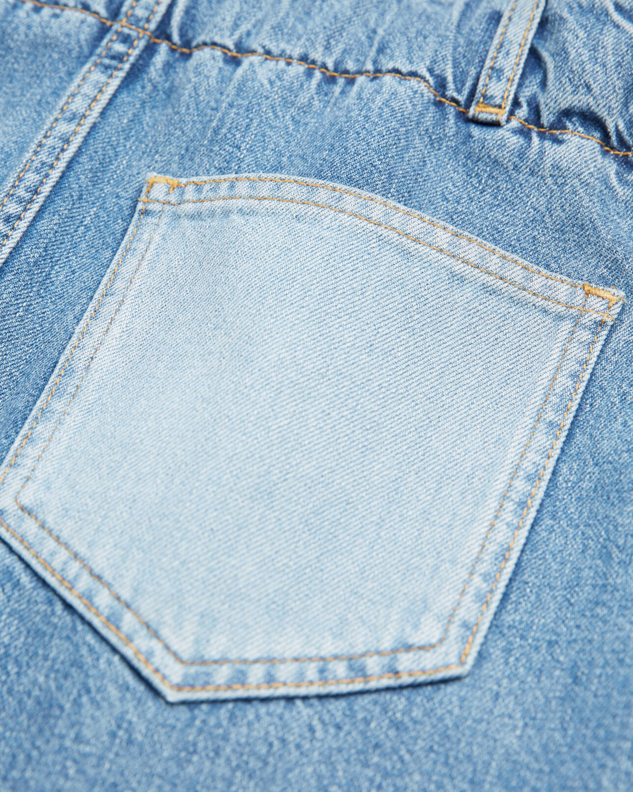 The Kooples FEMME BLUE WASHED jupe courte en jean poches patchwork