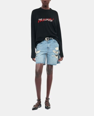 The Kooples FEMME BLACK RED OFF WHITE pull what is en laine noir