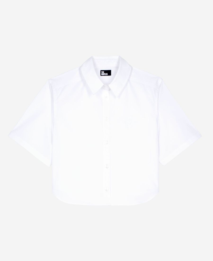 The Kooples WOMEN WHITE short white poplin shirt