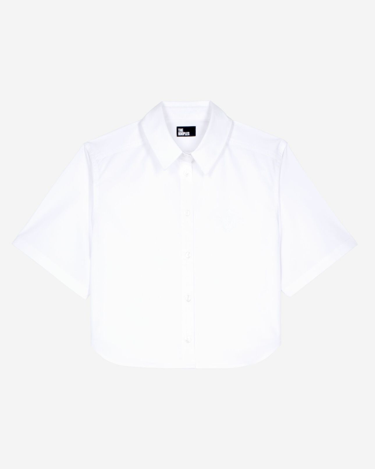 The Kooples DAMEN WHITE kurzes weißes popeline-hemd