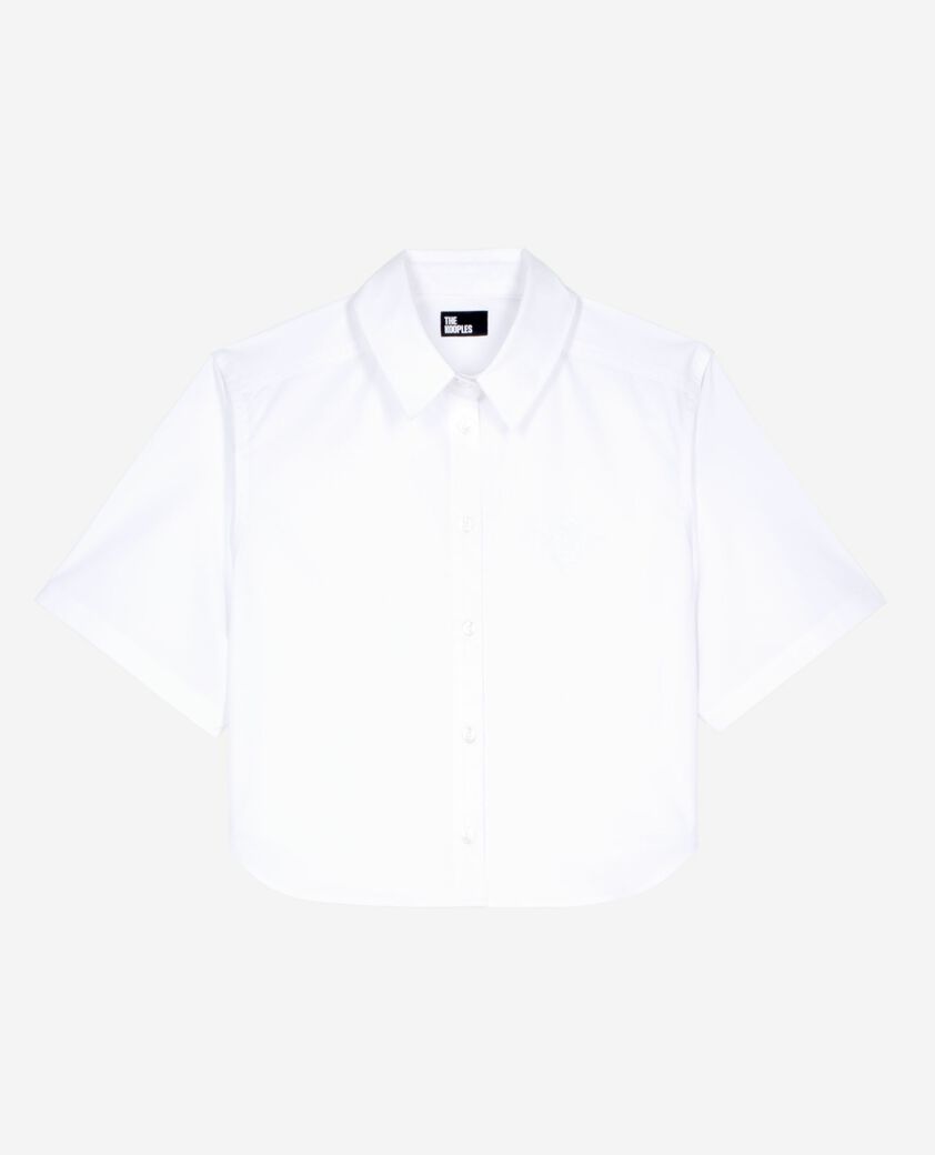 The Kooples DAMEN WHITE kurzes weißes popeline-hemd