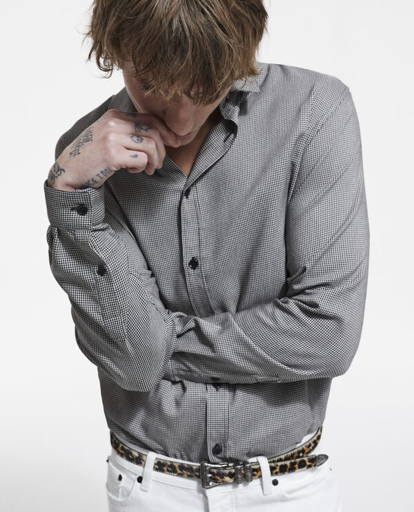 The Kooples H BLACK WHITE printed shirt with classic collar