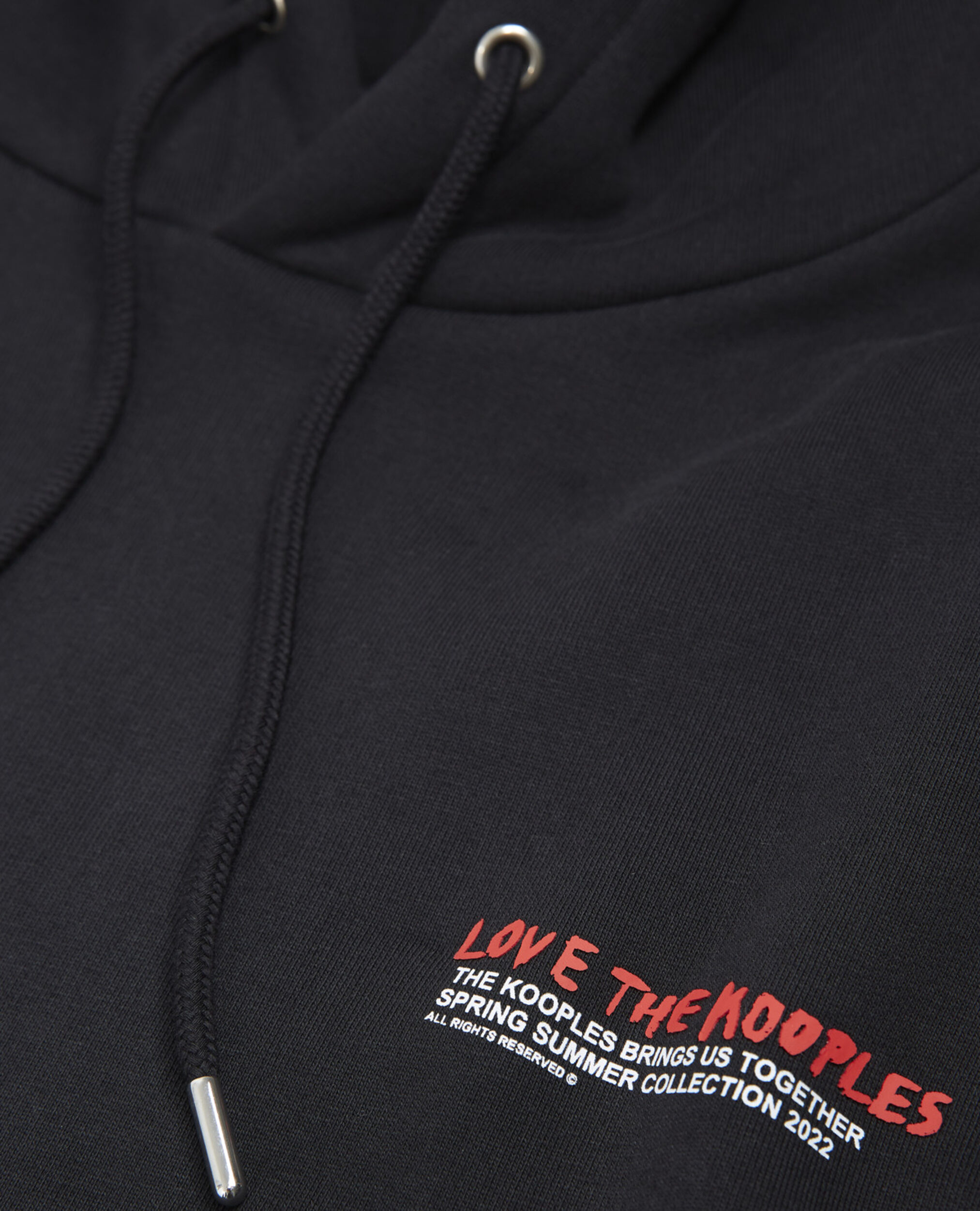 Black cotton sweatshirt with Love The Kooples motif, BLACK, hi-res image number null