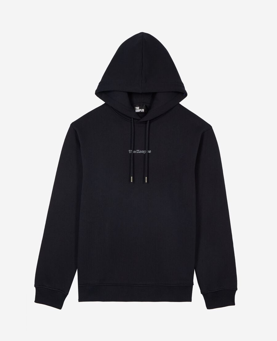 The Kooples HOMME DARK NAVY sweatshirt &agrave; capuche avec logo marine