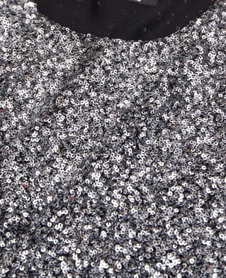 The Kooples FEMME SILVER top à sequins argenté