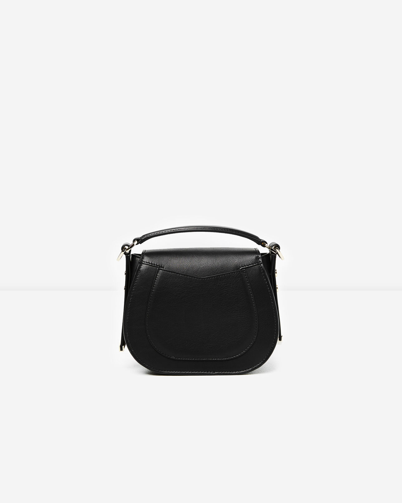 The Kooples WOMEN BLACK hobo mini leather bag in black