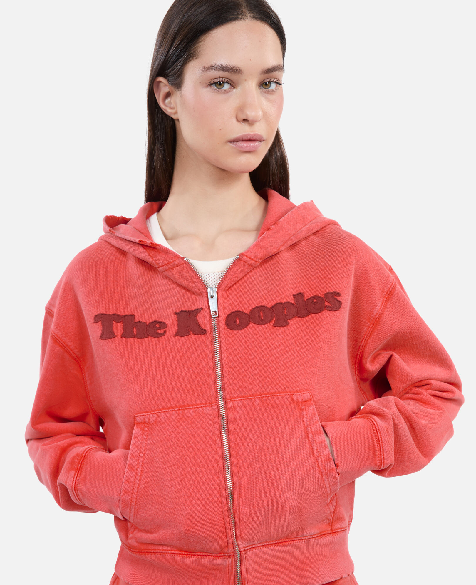 The Kooples F RUBIS red logo hoodie