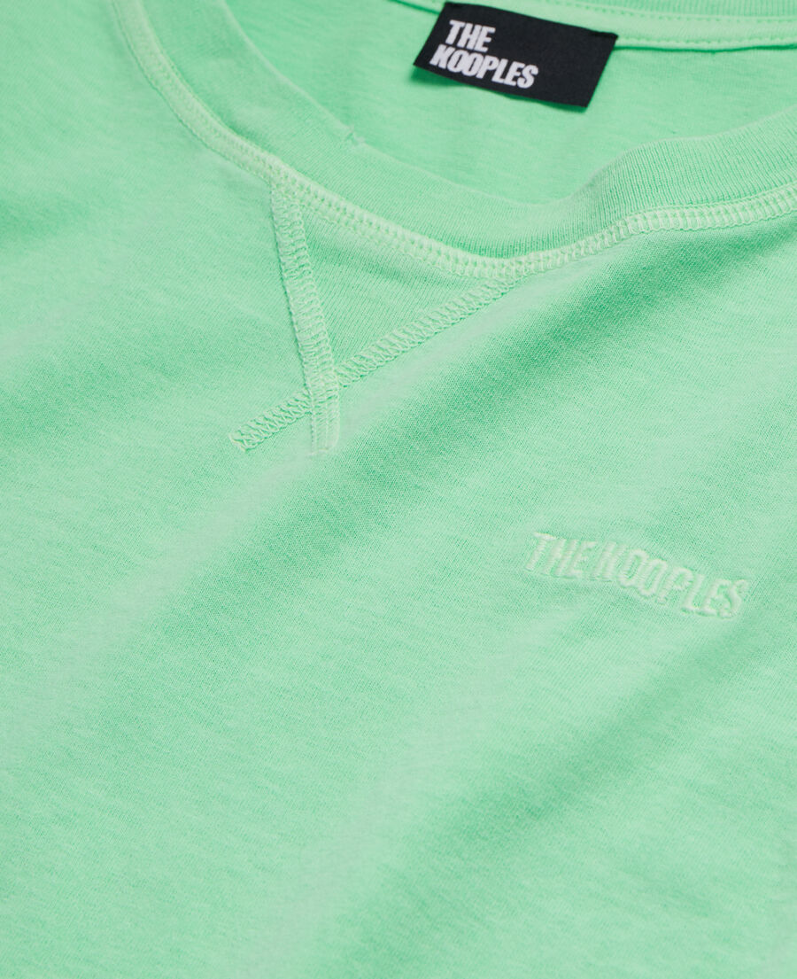 camiseta verde fluorescente logotipo para mujer