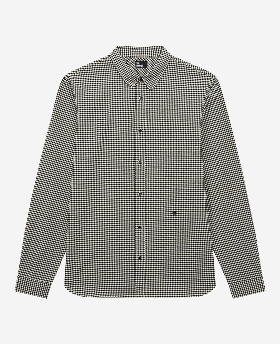 The Kooples MEN BLACK WHITE white and black checkered shirt