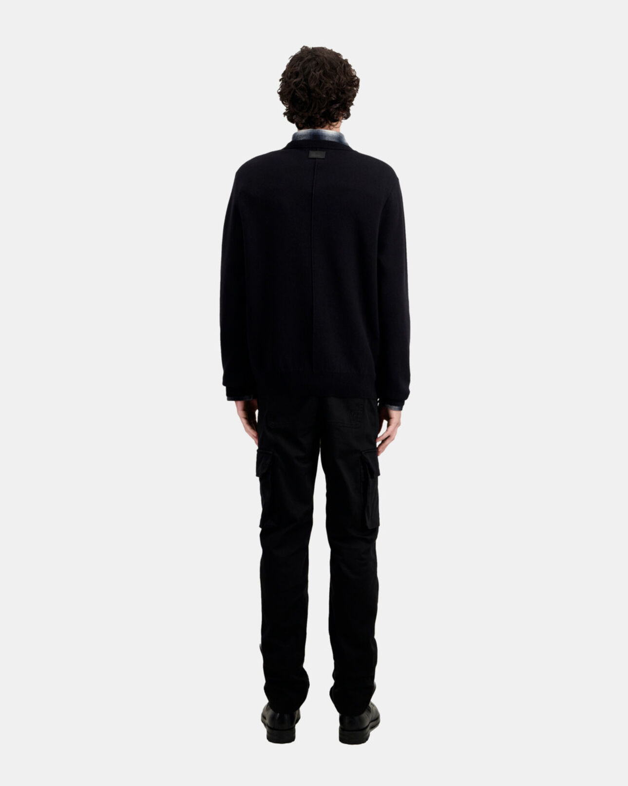 The Kooples HERREN BLACK / WHITE schwarzer pullover mit motiv und sternen