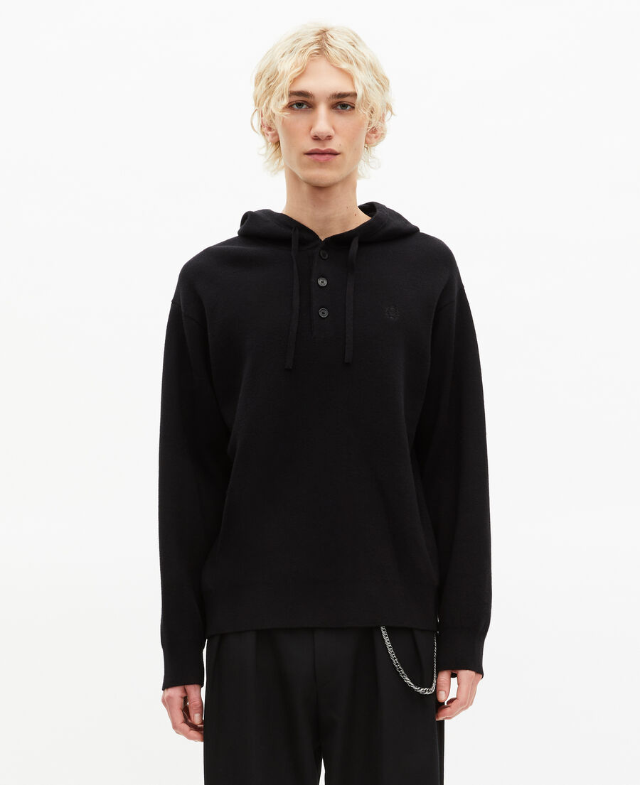 The Kooples HOMME BLACK pull &agrave; capuche noir