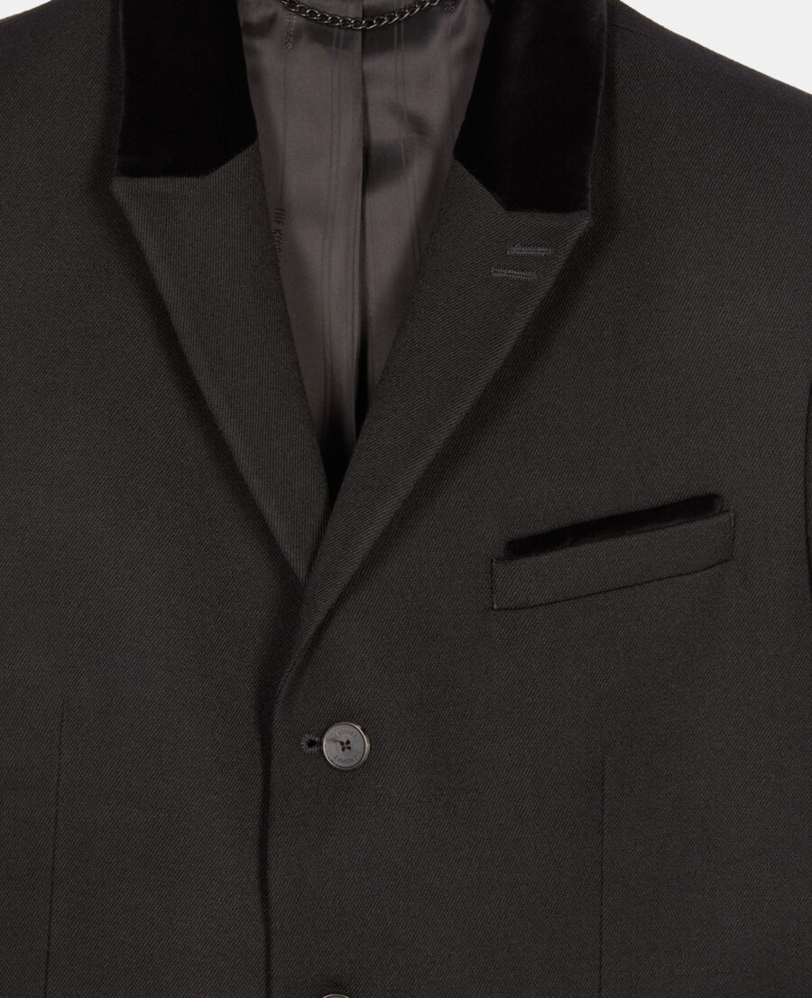 The Kooples HOMME BLACK blazer en laine noire