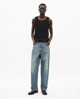 The Kooples HERREN USED RAPIECE hellblaue jeans mit geradem bein
