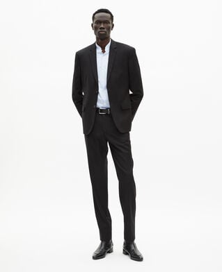 The Kooples HOMME BLACK veste de costume en laine noire coupe tailleur ajustée