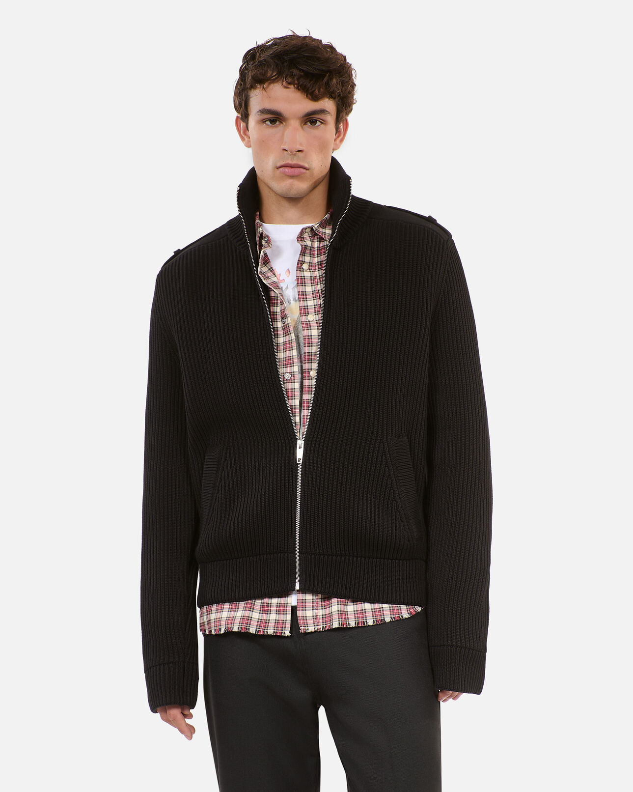 The Kooples MEN BLACK black cotton cardigan