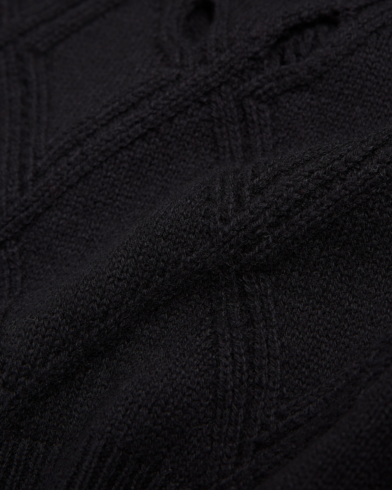 The Kooples FEMME BLACK pull maille noir manches longues ajouré