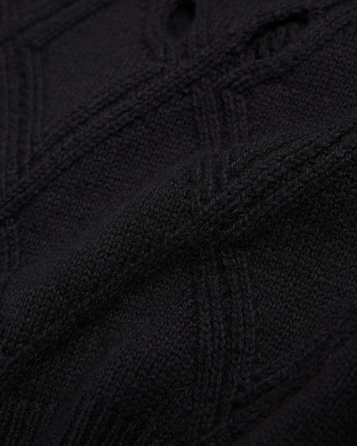 Pull maille noir manches longues ajouré, BLACK, hi-res image number null