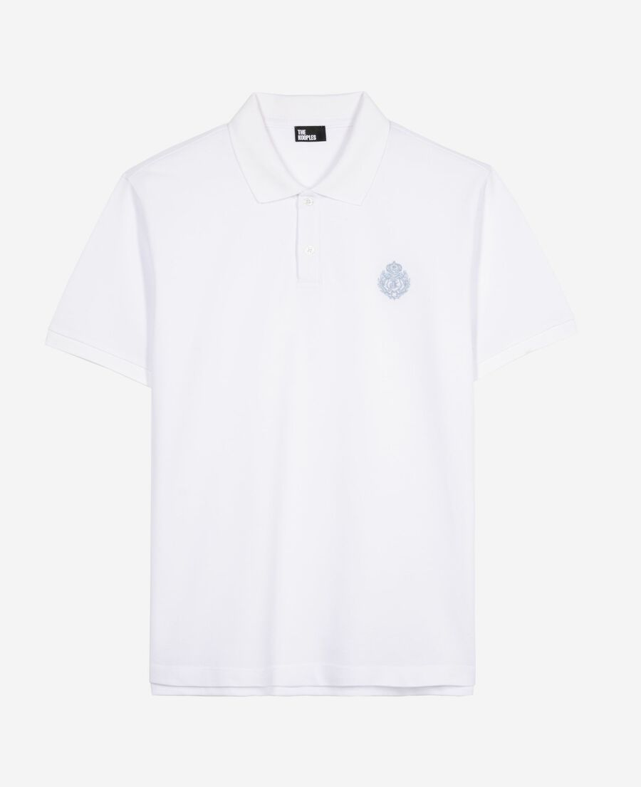 The Kooples HOMME WHITE polo en piqué col classique blanc