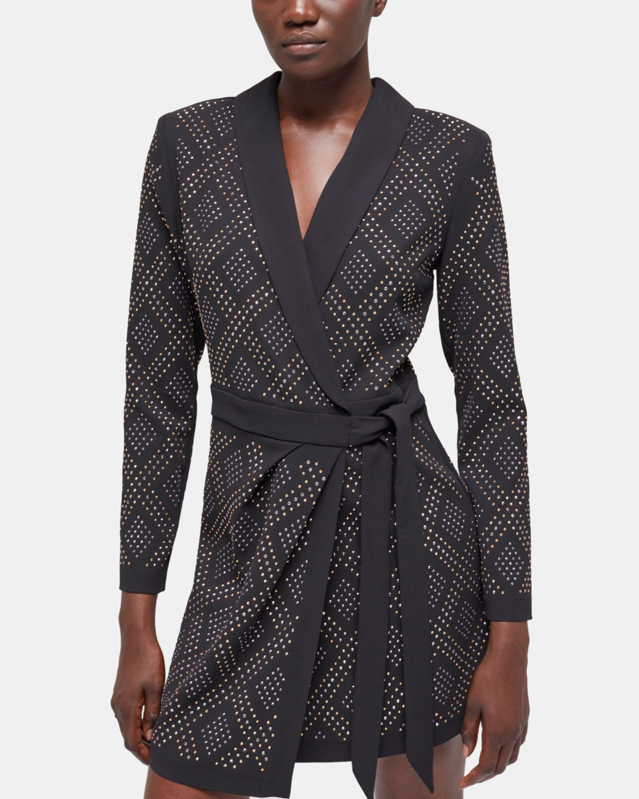 The Kooples DAMEN BLACK kurzer, schwarzer wickelrock