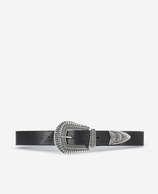The Kooples FEMME BLACK ceinture en cuir noir