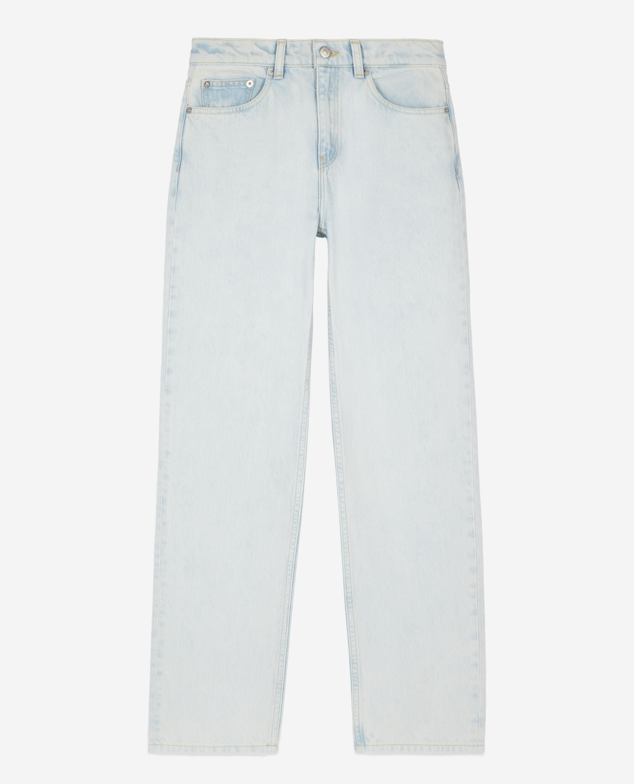 Hellblaue, verwaschene Jeans mit geradem Bein, BLUE BLEACHED / NAVY, hi-res image number null