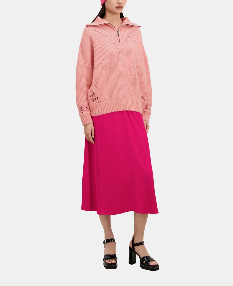 The Kooples FEMME OLD PINK pull rose en laine mélangée