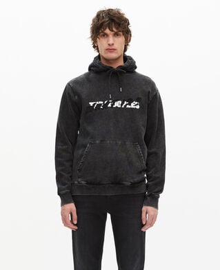 The Kooples MEN BLACK WASHED black what is hooded sweatshirt