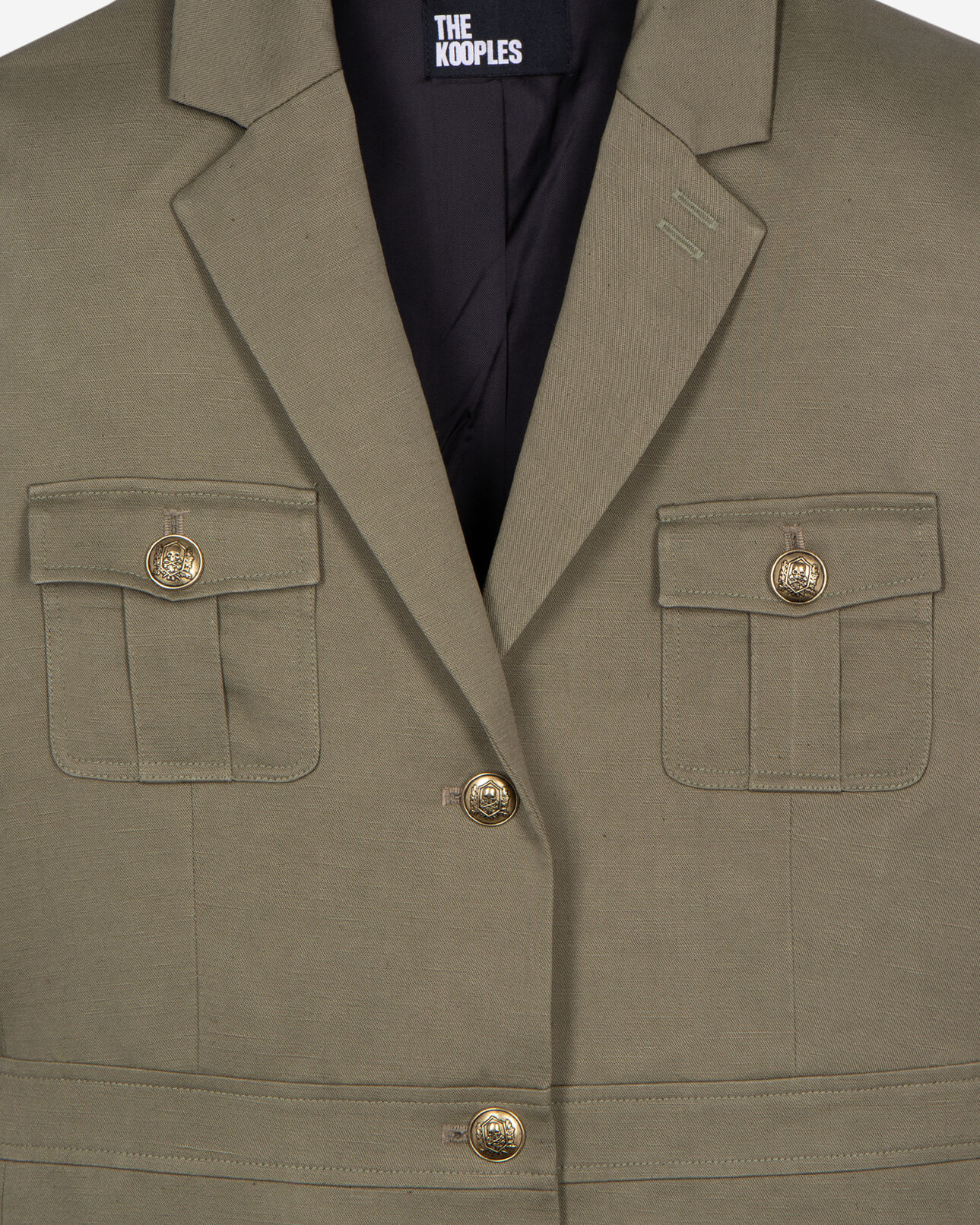 The Kooples WOMEN KAKI officer-style khaki dress
