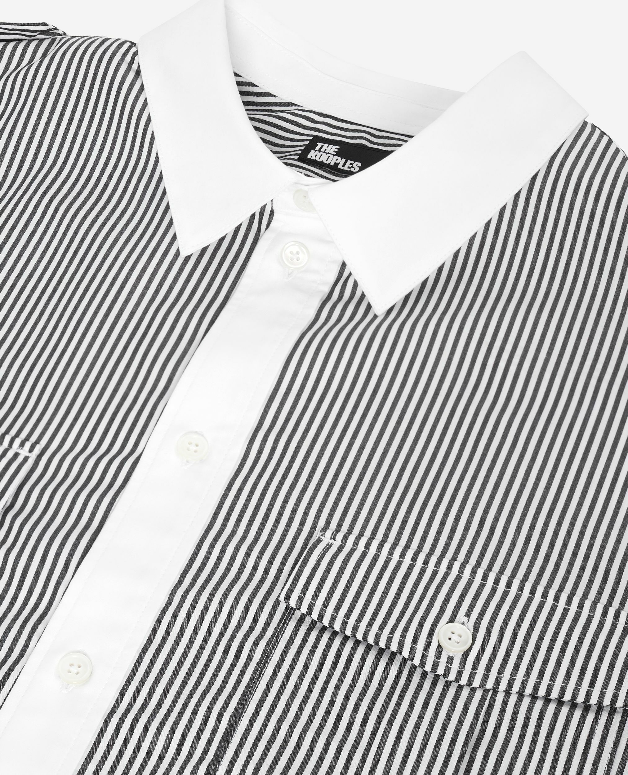 Chemise à fines rayures blanche et noire, BLACK WHITE, hi-res image number null