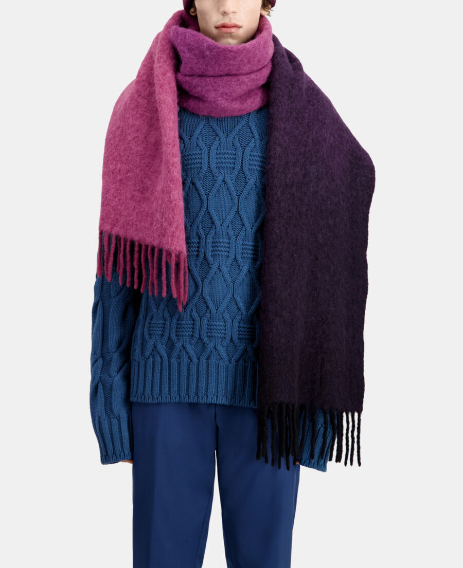 blue cable wool sweater