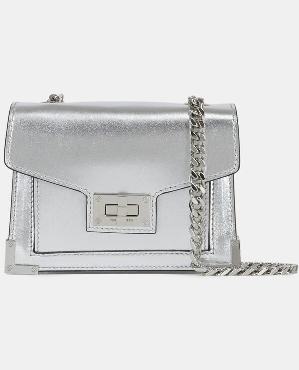 sac emily nano en cuir argenté