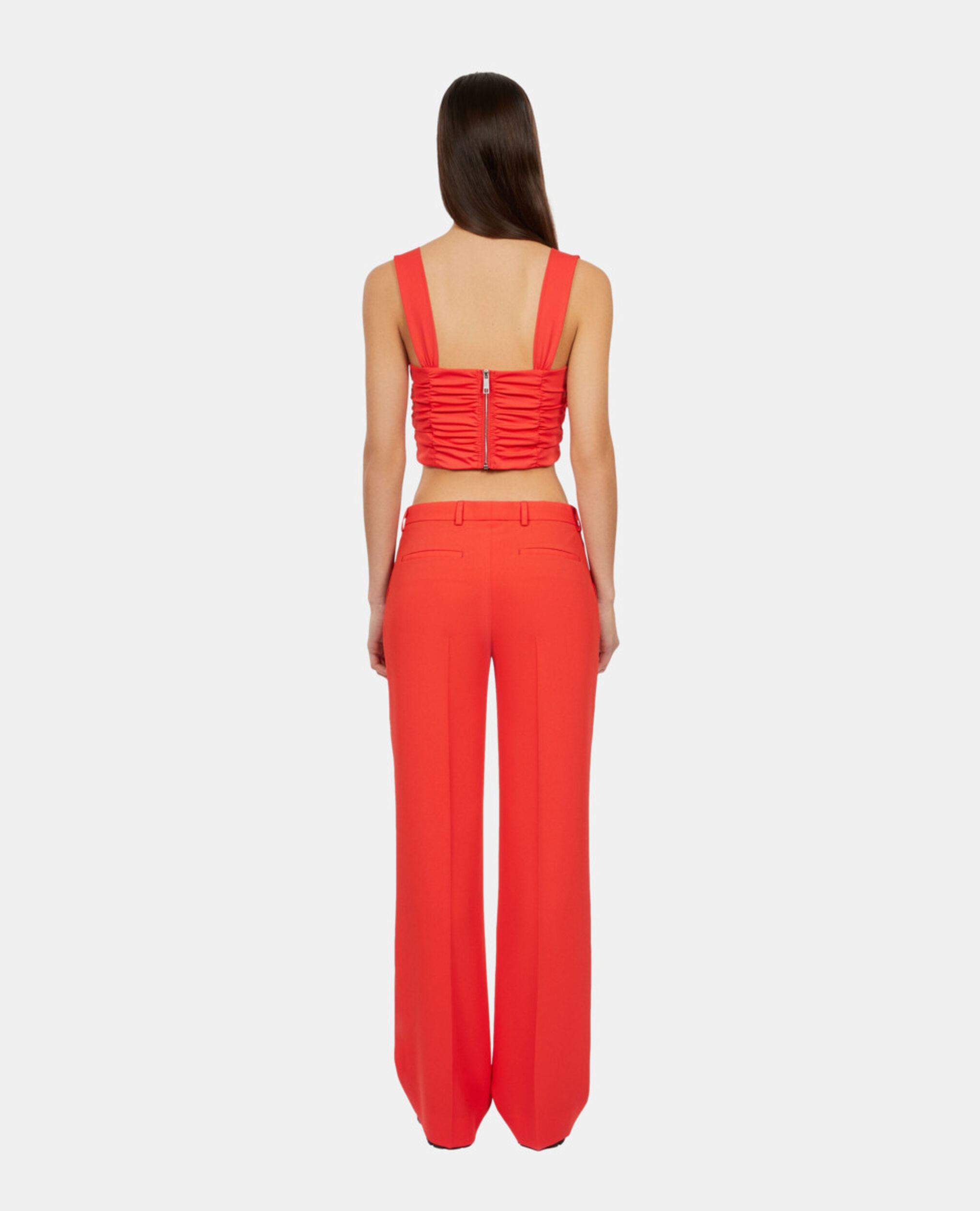 Red crepe suit trousers, RED, hi-res image number null