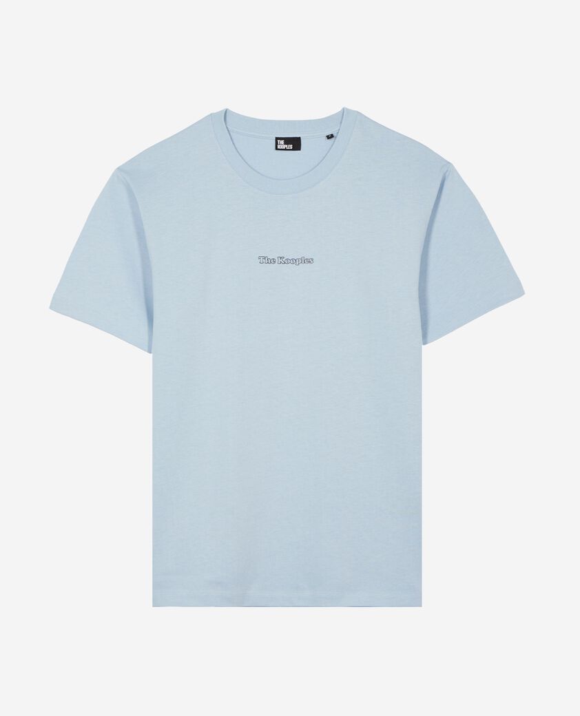 The Kooples HOMME LIGHT BLUE t-shirt avec logo d&eacute;tour&eacute; bleu