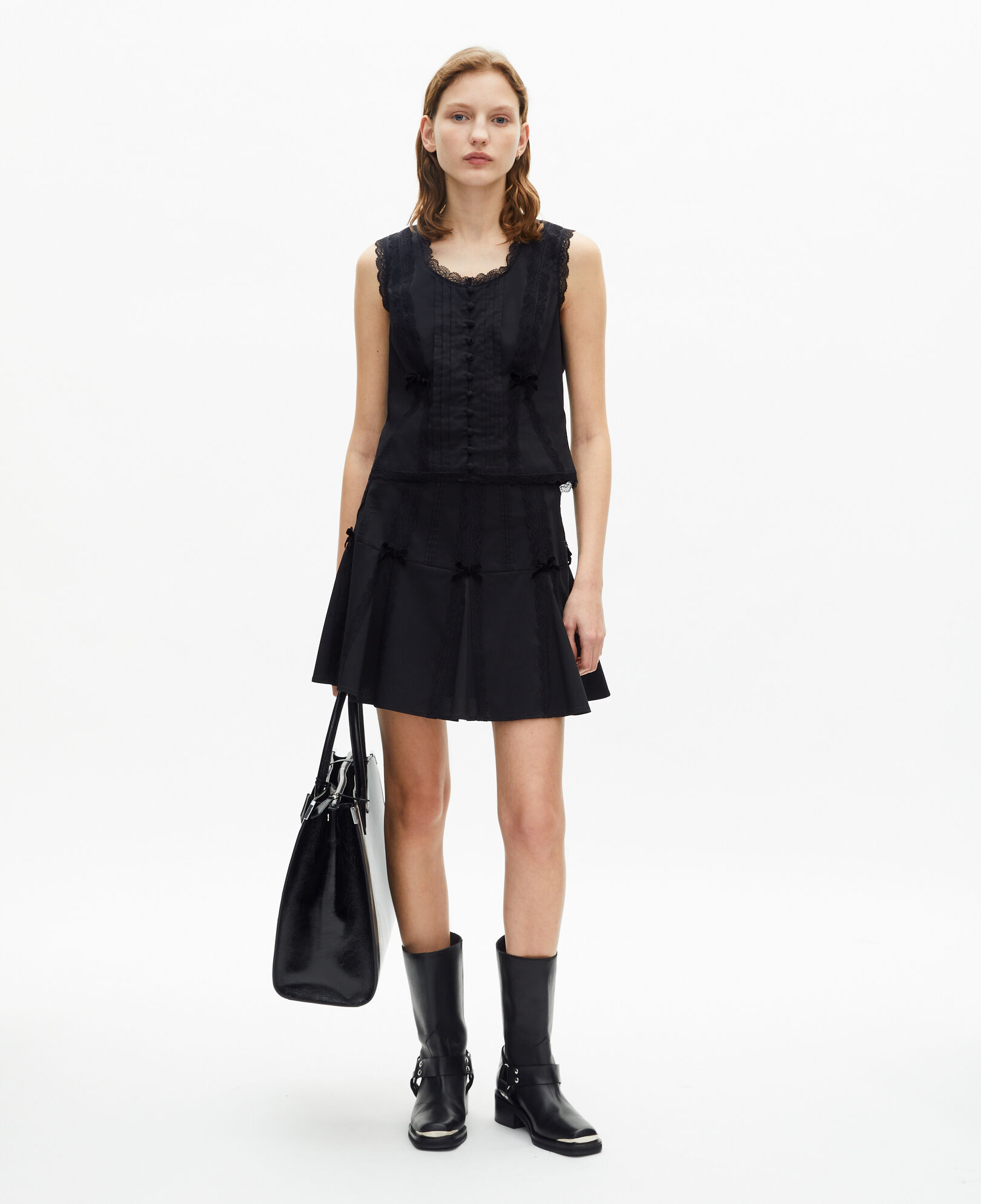 The Kooples WOMEN BLACK black lace detail top