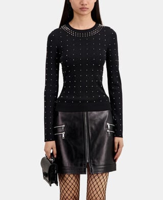 The Kooples FEMME BLACK pull avec spikes noir