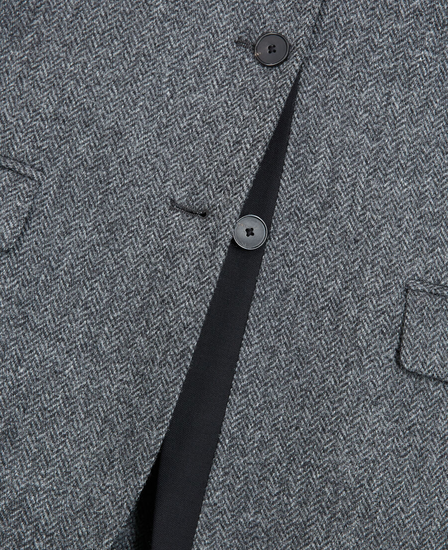 chaqueta lana motivo gris