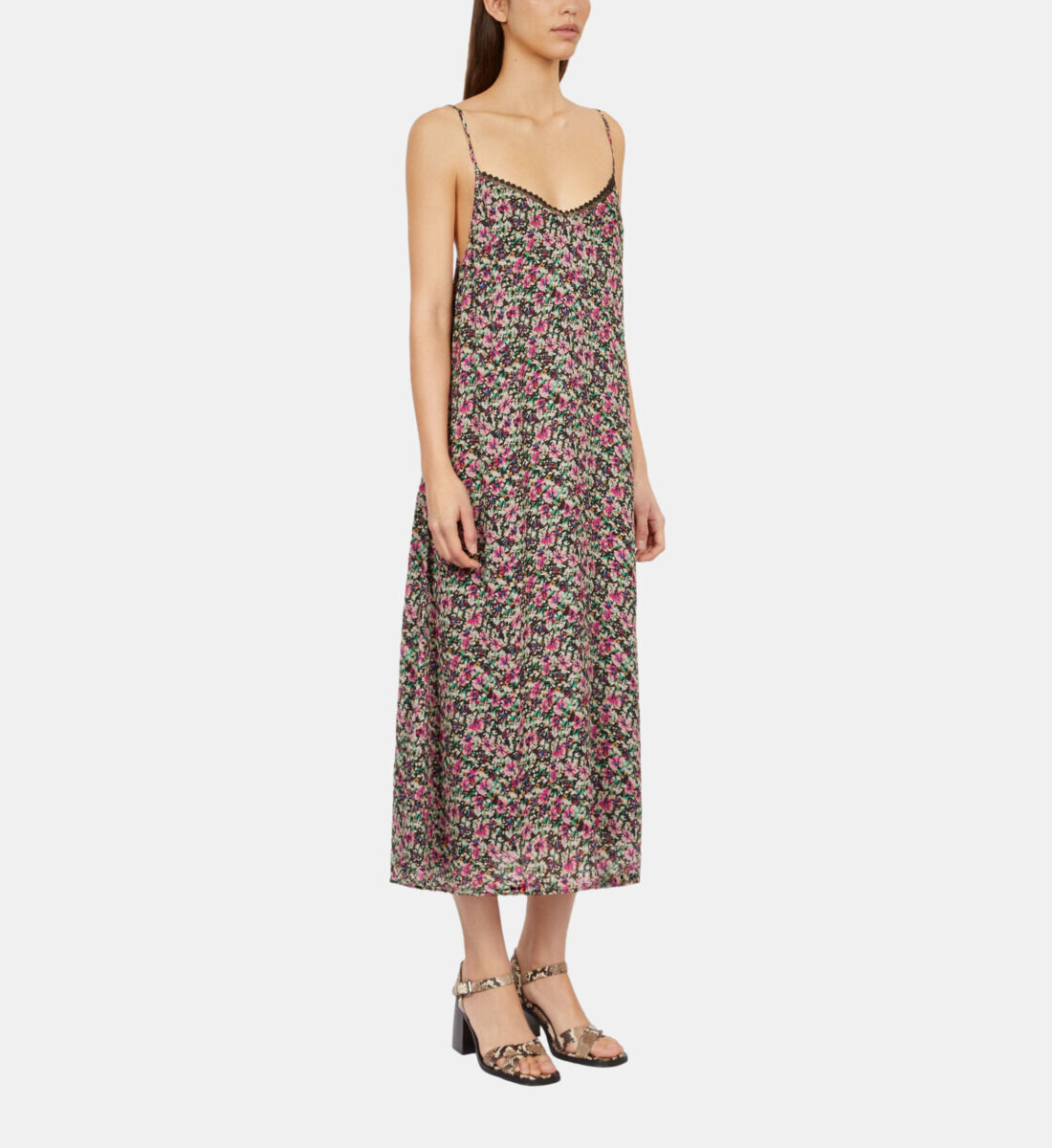 Long printed slip dress The Kooples Ireland