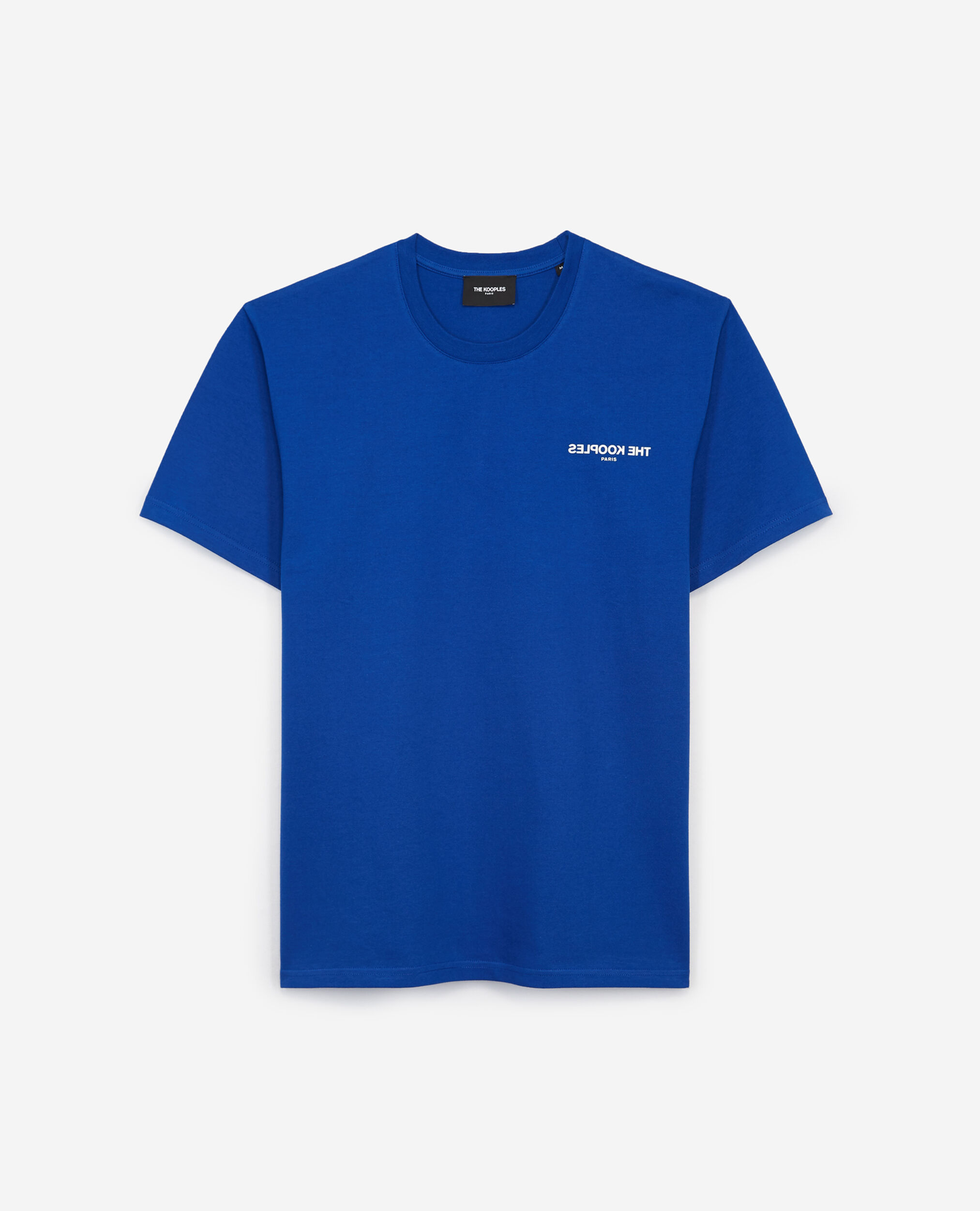 Blaues Baumwoll-T-Shirt mit The Kooples-Logo, ELECTRIC BLUE, hi-res image number null